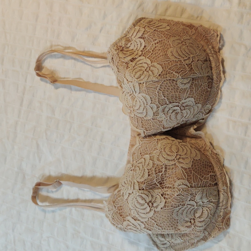 38D Ellen Tracy Lace Nude Bra